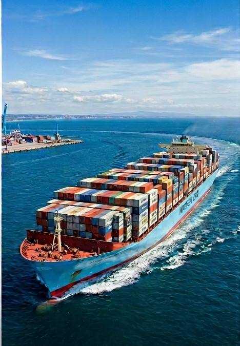 Container vessel providing global ocean freight and logistics solutions