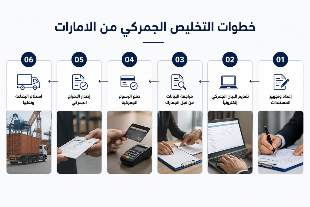 خطوات التخليص الجمركي في الإمارات خطوة بخطوة