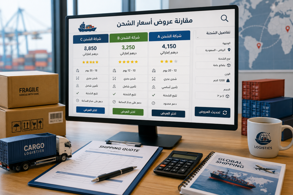 مقارنة عروض أسعار الشحن تساعد على اختيار الخدمة المناسبة بأفضل تكلفة