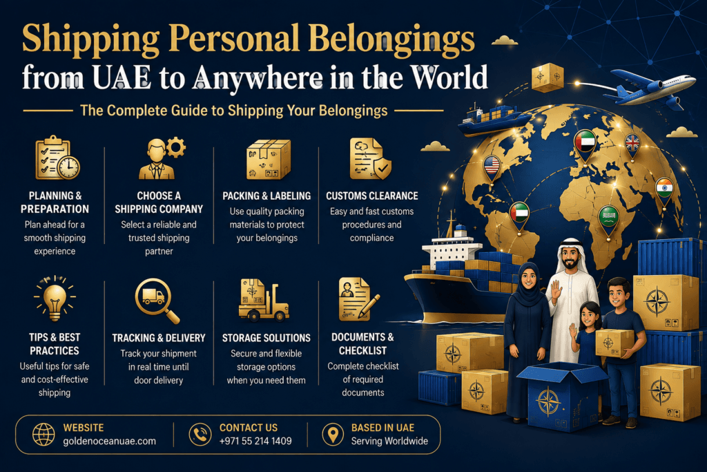 Shipping personal belongings from UAE to different countries