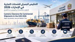 التخليص الجمركي للشحنات التجارية في الإمارات 2026 | الخطوات والمستندات والرسوم ومدة الإفراج